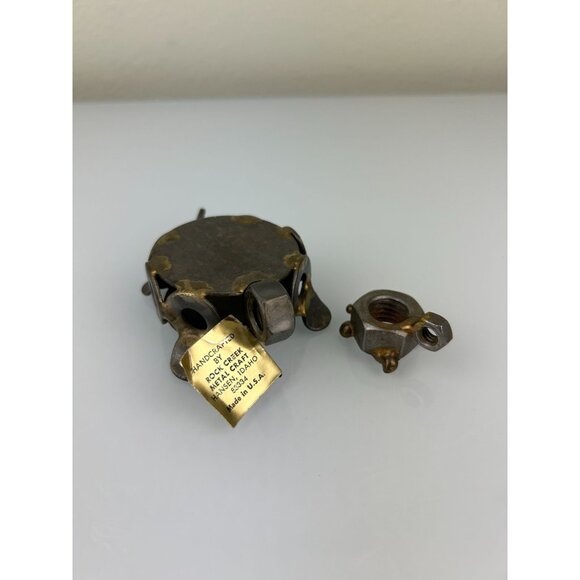 Nuts Bolts Rock Creek Metal Craft Turtles Set of 2 Gift Unique Brutalist - Picture 3 of 16